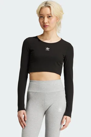 adidas Tričko Essentials Ribbed Crop Long Sleeve