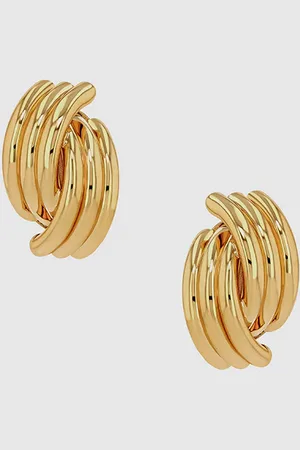ANINE BING Crossover Ribbed Earrings