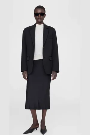 ANINE BING Bar Silk Skirt