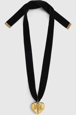 ANINE BING Chunky Heart Velvet Choker