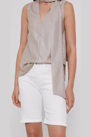 Pepe Jeans Kraťasy POPPY dámské, barva, hladké, high waist