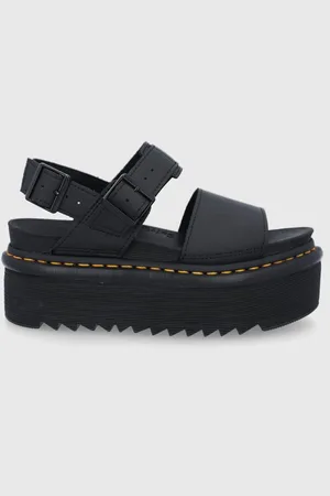 Dr. Martens Kožené sandály Voss Quad dámské, barva, na platformě, DM26725001.Voss.Quad.Bl-Black