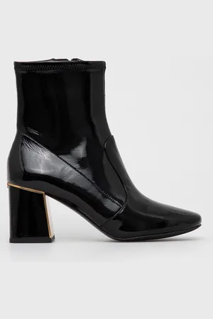 Tory Burch Kožené kotníkové boty dámské, barva, na podpatku