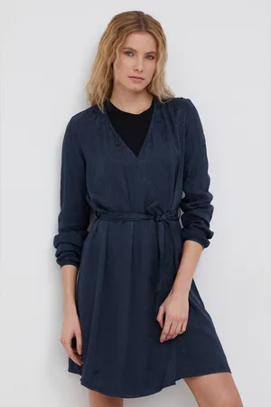 Superdry Šaty tmavomodrá barva, mini, áčkové