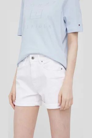 Pepe Jeans Džínové šortky Mary Short dámské, barva, hladké, high waist