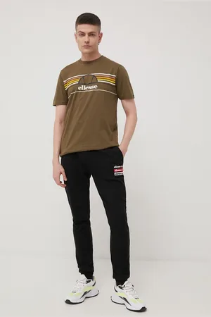 Ellesse Bavlněné tričko barva, s potiskem, SHM13827-KHAKI