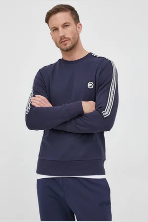 Michael Kors Mikina pánská, tmavomodrá barva, s aplikací