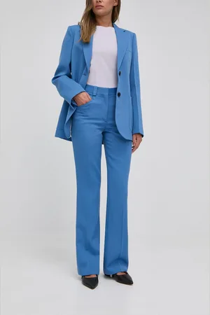 Victoria Beckham Vlněné kalhoty dámské, široké, high waist