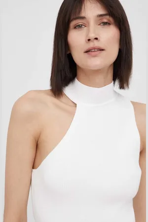 DKNY Top dámský, barva, s pologolfem