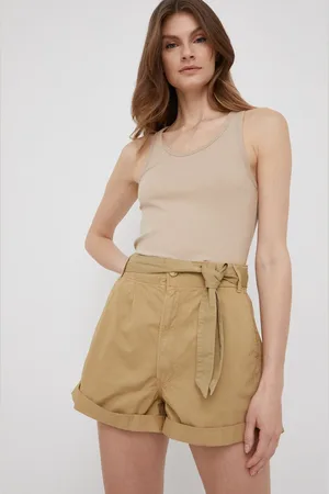 Pepe Jeans Bavlněné šortky Kaylee Short dámské, barva, hladké, high waist