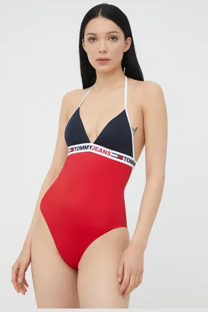 Tommy Hilfiger Jednodílné plavky tmavomodrá barva, mírně vyztužený košík