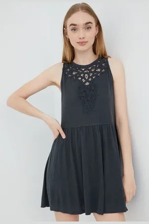 Superdry Šaty s příměsí lnu barva, mini