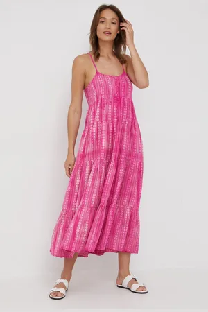 Pepe Jeans Bavlněné šaty Pearl barva, maxi