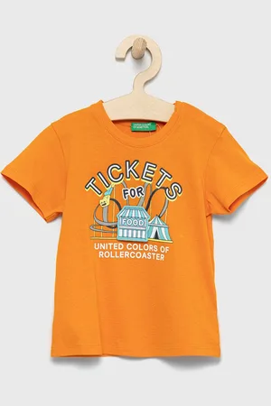 Benetton Dětské bavlněné tričko barva, s aplikací