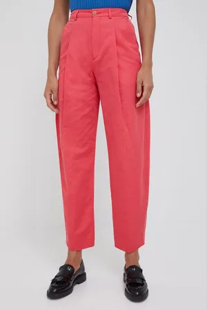 Drykorn Bavlněné kalhoty dámské, barva, široké, high waist