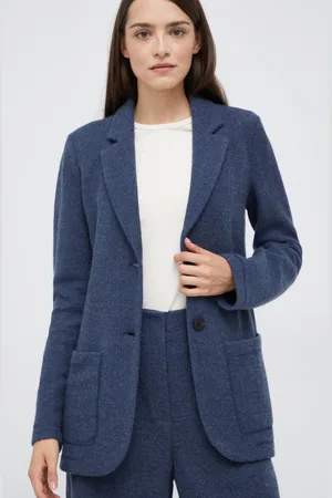 Emporio Armani Blazer s příměsí vlny tmavomodrá barva