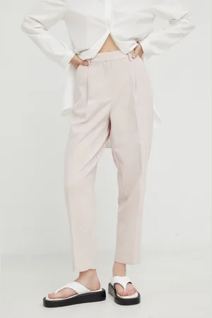 Bruuns Bazaar Kalhoty CindySus Dagny pants dámské, barva, přiléhavé, high waist, BBW2393