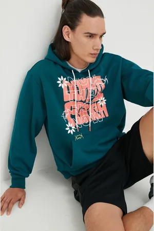 PUMA Tepláková mikina Run It Back zelená barva, s potiskem