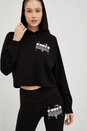 Diadora Bavlněná mikina dámská, barva, s kapucí, s potiskem