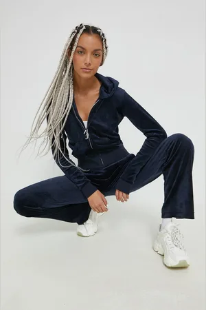Juicy Couture Mikina dámská, tmavomodrá barva, hladká