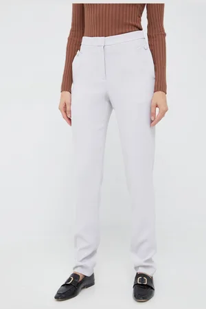 Emporio Armani Kalhoty dámské, barva, jednoduché, high waist