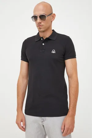 Benetton Bavlněné polo tričko barva