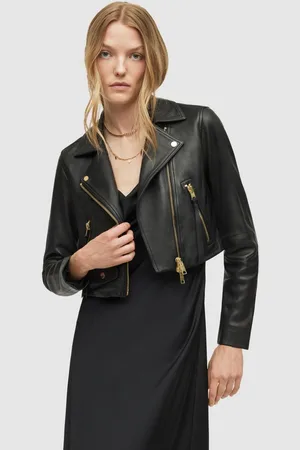 AllSaints Kožený křivák dámský, barva, přechodný