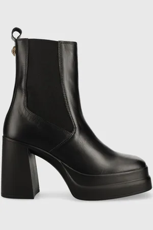 Kurt Geiger Kožené kotníkové boty Stomp Heeled Chelsea dámské, barva, na podpatku