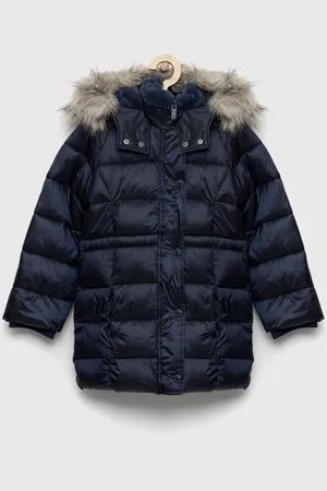 Abercrombie & Fitch Dětská bunda tmavomodrá barva