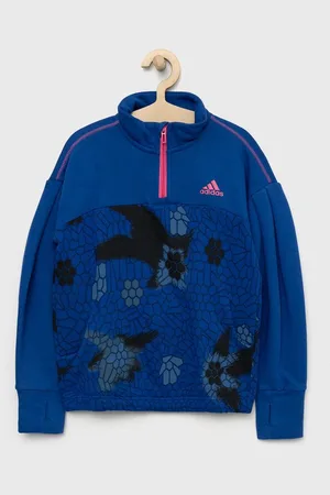 adidas Dětská mikina tmavomodrá barva, vzorovaná