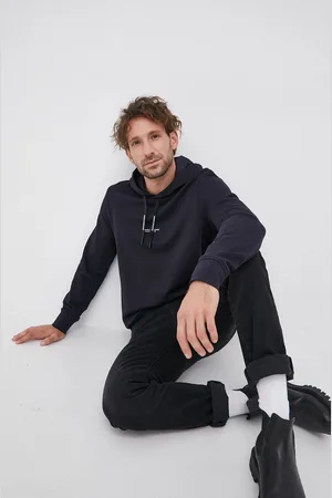 Armani Exchange Mikina pánská, tmavomodrá barva, s potiskem, 8NZM94 ZJKRZ NOS