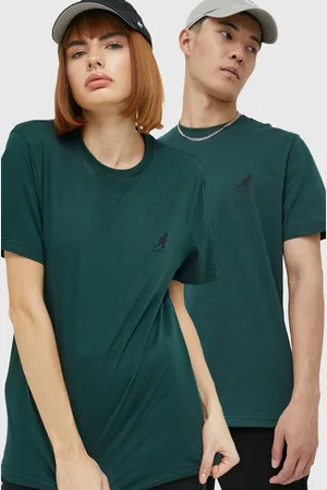 Kangol Bavlněné tričko zelená barva, s potiskem