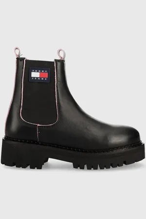 Tommy Hilfiger Kožené kotníkové boty Piping Chelsea dámské, barva, na plochém podpatku