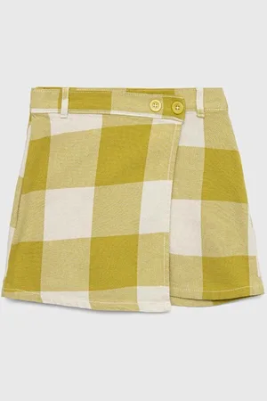 Benetton Dětská bavlněná sukně barva, mini