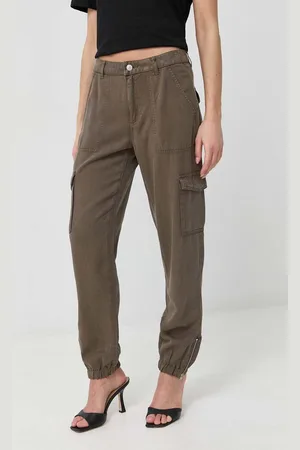 Guess Kalhoty dámské, barva, kapsáče, high waist