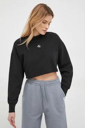 Calvin Klein Bavlněná mikina dámská, barva, hladká