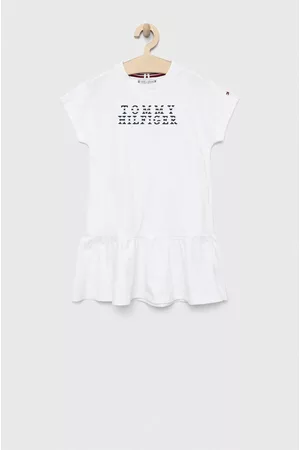 Tommy Hilfiger Dívky Volnočasové - Dětské bavlněné šaty barva, mini
