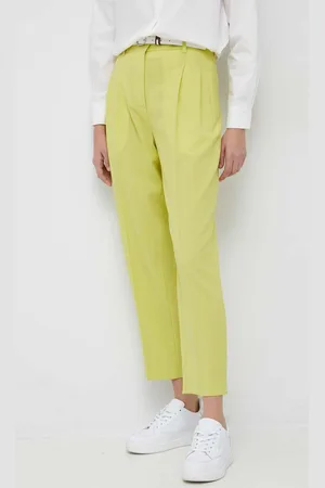 Paul Smith Vlněné kalhoty dámské, barva, široké, high waist