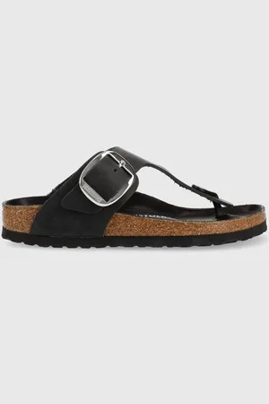 Birkenstock Kožené žabky Gizeh Big Buckle dámské, barva, na plochém podpatku, 1023337