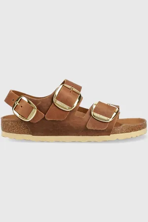 Birkenstock Kožené sandály Milano Big Buckle dámské, barva, 1024067