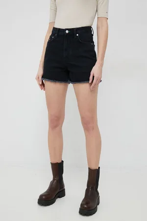 Tommy Hilfiger Džínové šortky x Shawn Mendes dámské, barva, hladké, high waist