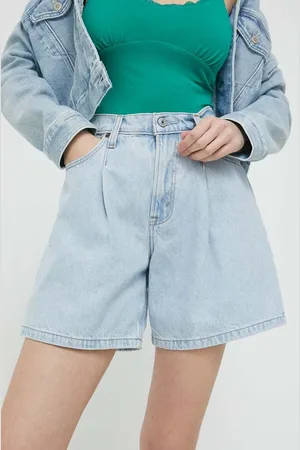 Abercrombie & Fitch Džínové šortky dámské, hladké, high waist