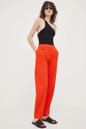 Samsøe Samsøe Kalhoty dámské, barva, jednoduché, high waist