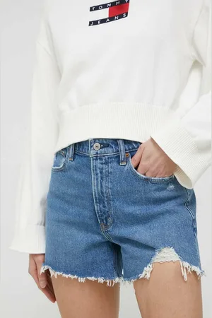 Abercrombie & Fitch Džínové šortky dámské, hladké, high waist