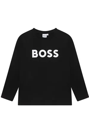 HUGO BOSS Dětské bavlněné tričko s dlouhým rukávem barva, s potiskem
