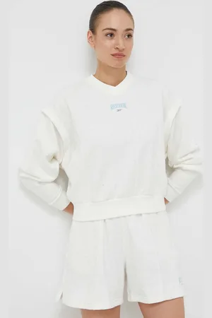 Reebok Mikina dámská, barva, melanžová, HT7856-CHALK