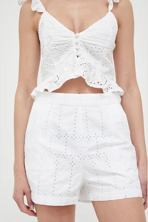 Guess Kraťasy dámské, barva, hladké, high waist