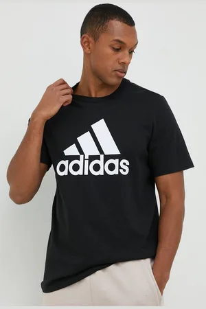 adidas Bavlněné tričko barva, s potiskem, IC9347