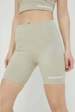 Converse Kraťasy dámské, barva, s potiskem, high waist, 10024539.A02-BEACHSTONE