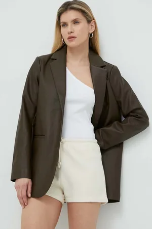 American Vintage Bavlněné šortky barva, hladké, high waist